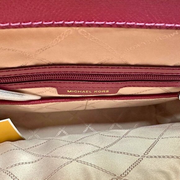 Michael Kors Burgundy Leather Tote Bag - Picture 6 of 7